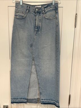 Zara Denim Midi Skirt